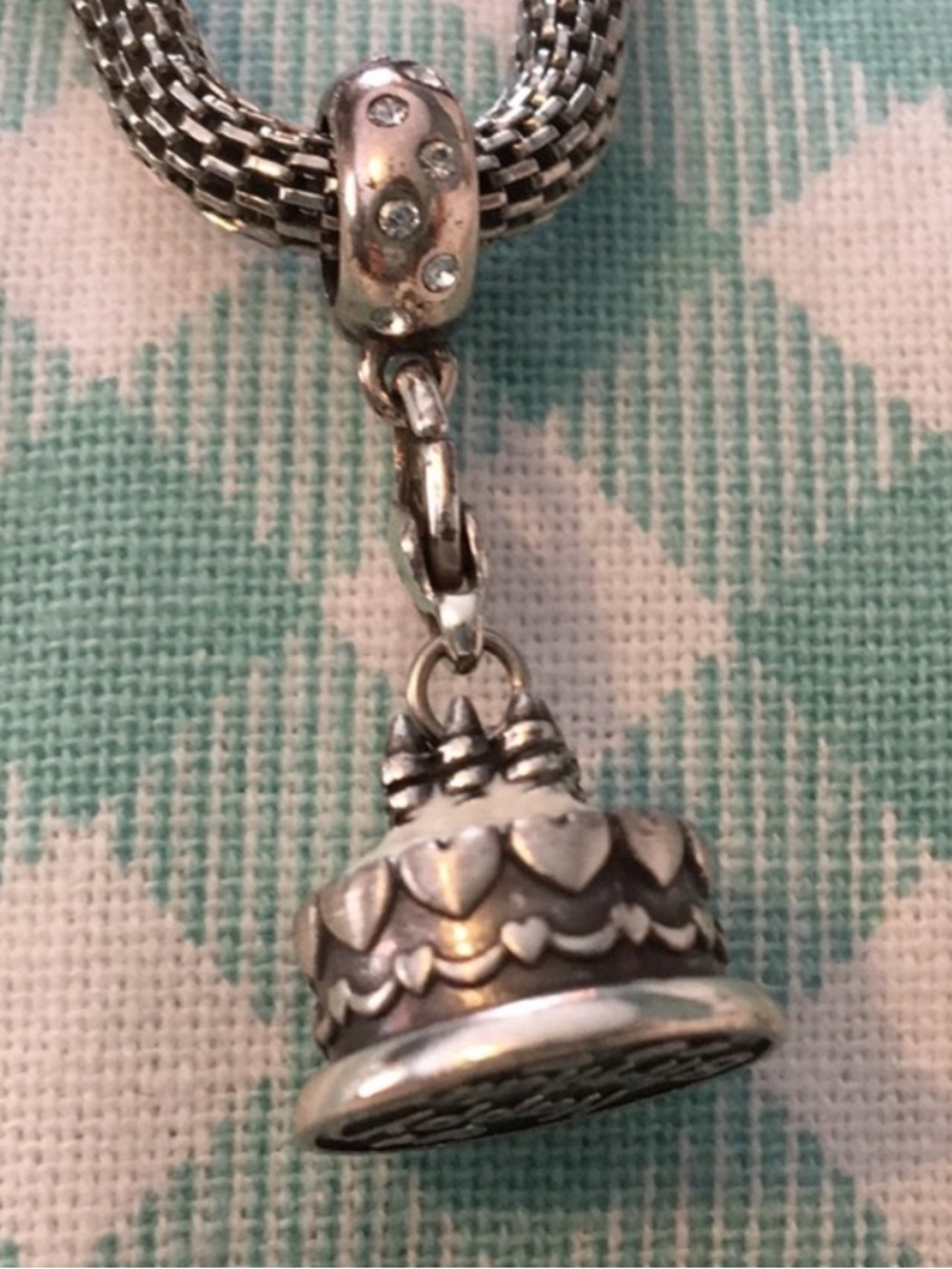 Brighton Silver Toned Heart Cake Charm Pendant